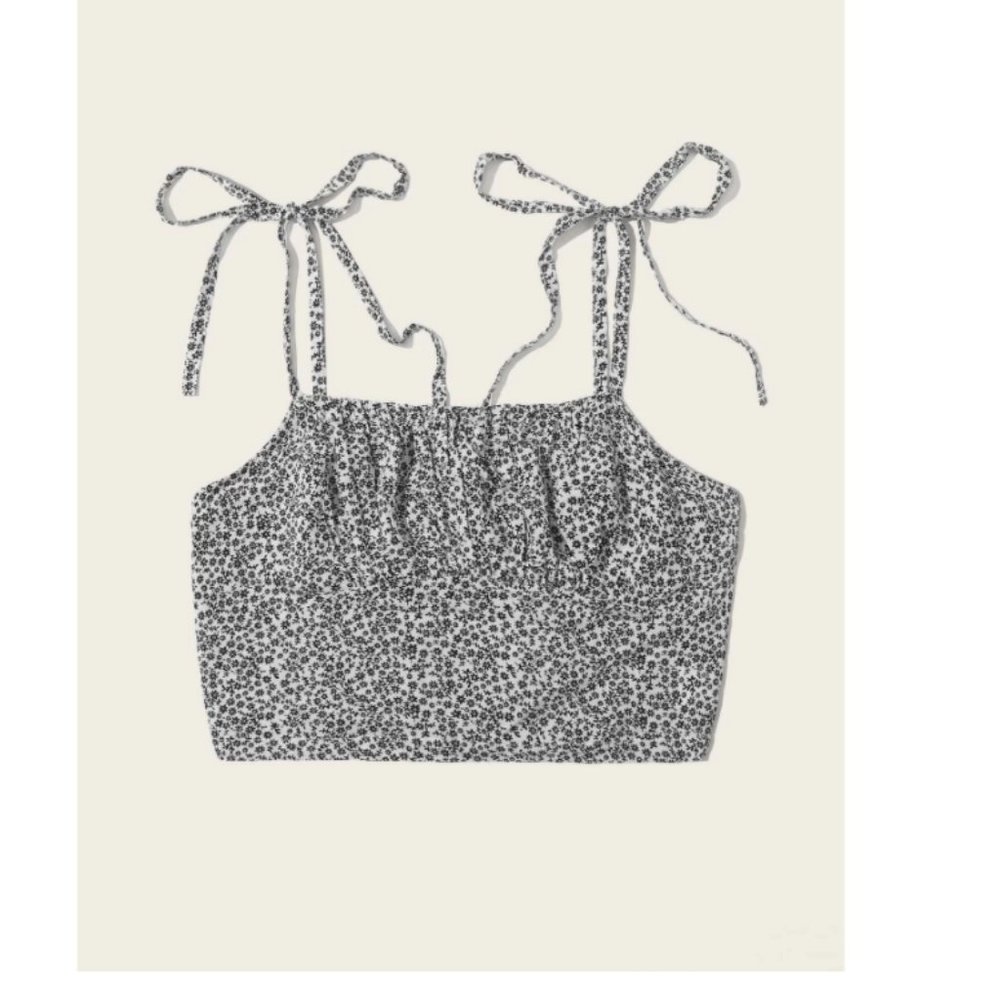 Ruched Bust Ditsy Floral Crop Cami